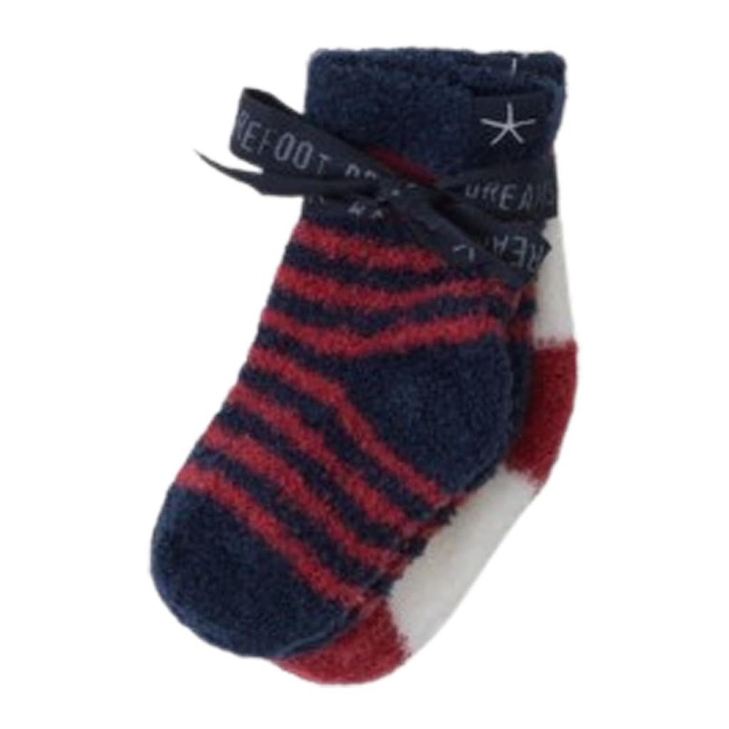 Barefoot Dreams Baby Cozy Chic Baby Shower Ages for Boys and One Size Socks, 2-Pair Set, Lightweight, Gift, 0-6 Months, Girls, Marine/Scarlet (487MS),