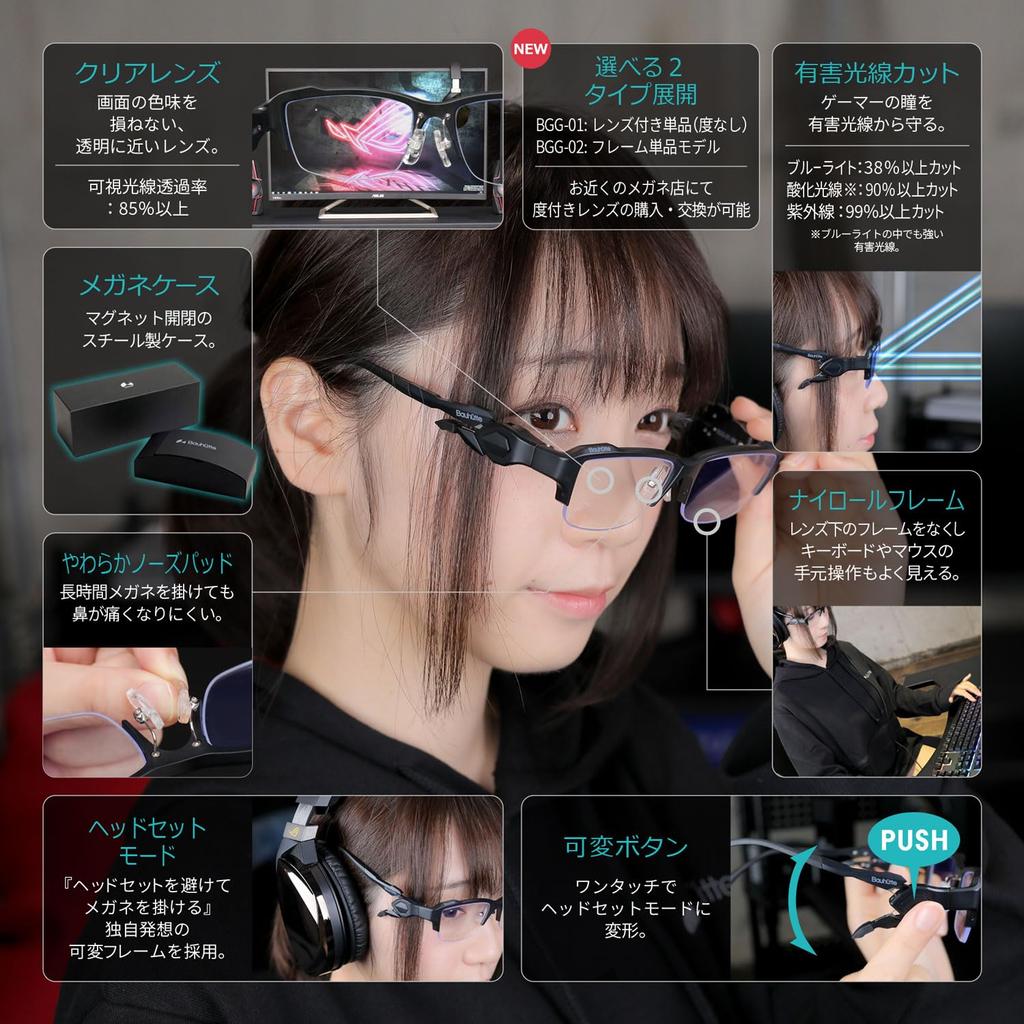 Bauhutte Gaming Glasses Frame Only BGG-02-BK