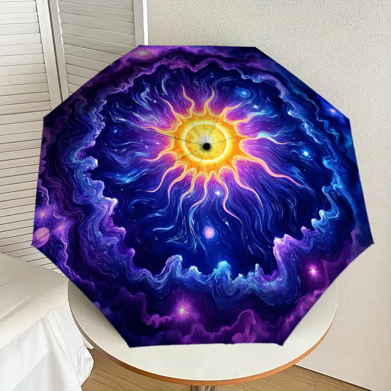 

1pc Cosmic Mandala Automatic Folding Umbrella, Heavy-Duty 8-Rib Construction, Perfect for Everyday yy251114114