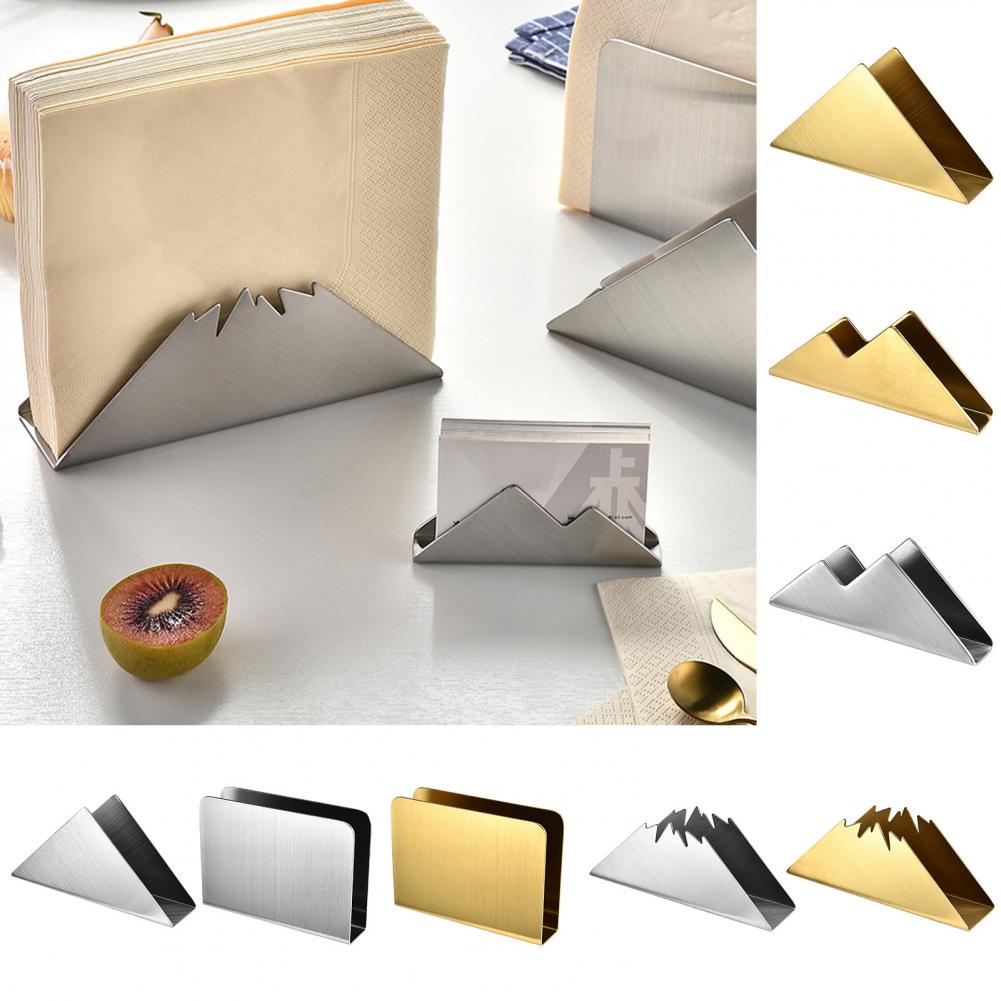 Napkin Holder Stainless Steel Dining Table Paper Napkin Storage Stand Western Restaurant Vertical Tissue Holder Home Supplies