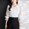 Toluoman Elegant Chiffon Long-Sleeve Blouse