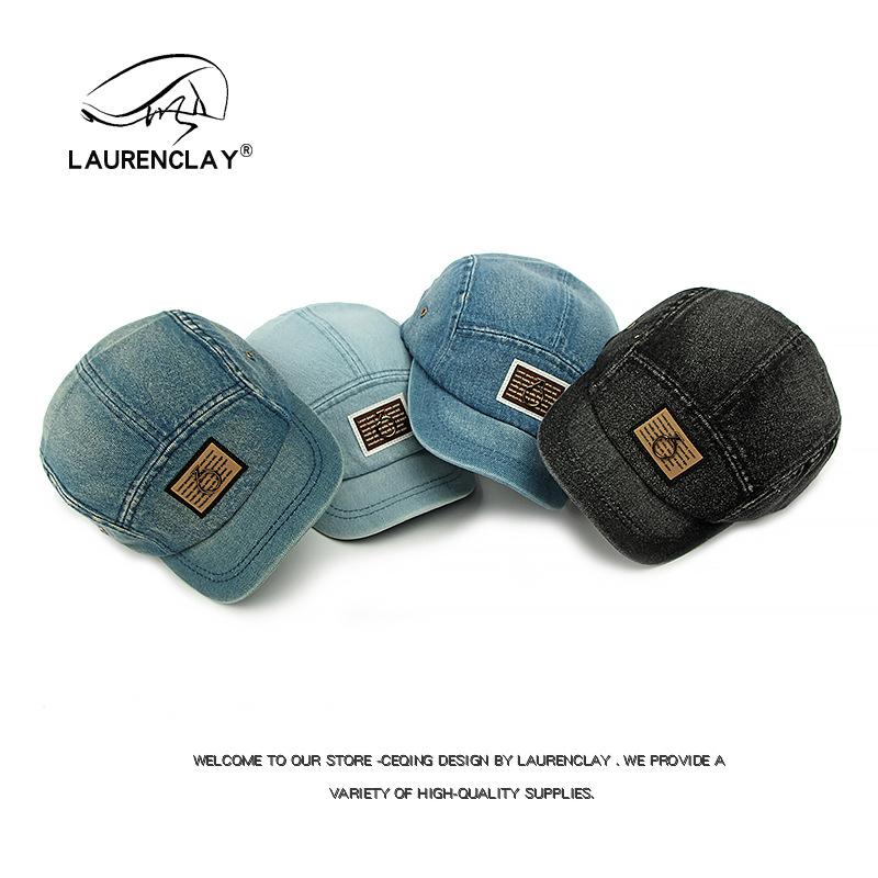 Street personality short brim hat women's spring new washed denim cap sunscreen sunshade versatile baseball cap