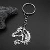Gold-Plated Keychain Hollow Horse Head Keychain Charm Decorative Good Luck Key Holder Stylish Backpack Handbag Accessory For Car