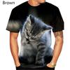Summer Fashion Popular Cool T-shirt Men's and Women's 3d T-shirt Printing Cat Casual Short-sleeved Shirt Top