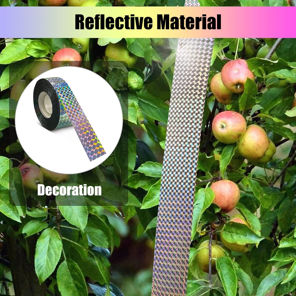Bird Scare Laser Tape Repellents Double Sided Pigeons Birds Away Reflective Ribbon Deterrent Tapes for Outdoor Garden Orchard