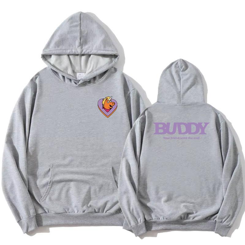 Buddy Il Tuo Amico Fino alla Fine Felpe Uomo Donna Abbigliamento Felpa con Cappuccio a Manica Lunga Felpa con Cappuccio Grafica Tasca Felpa con Cappuccio Stampe Top Unisex
