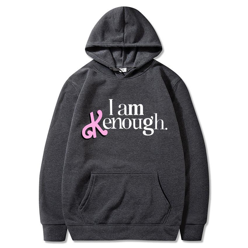 2025 new I Am Kenough letter print hooded loose sweater men's and women's hooded sweater