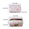 Cute Floral Quilted Makeup Bag Portable Coin Storage Travel Zipper Bag Compact Multi-Purpose Cosmetic Storage Pouch