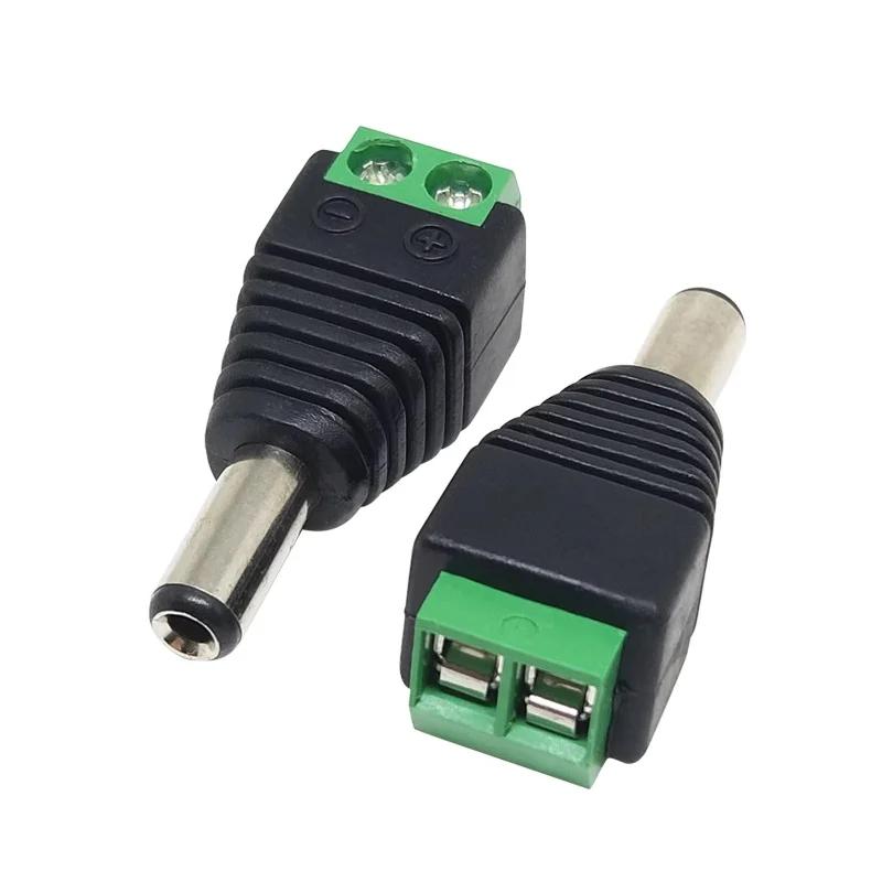 5PCS 12V DC Power Connector Plug Jack 2.1mmx5.5mm Adapter Male Female Socket Barrel for CCTV Camera LED Strip Supply Terminal