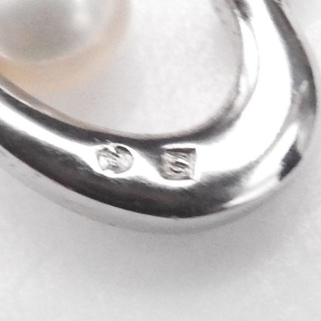 Used Tasaki Tasaki Pearl Akoya Pearl 6.5mm SV Open Heart Single Pearl Pendant Necklace SV925