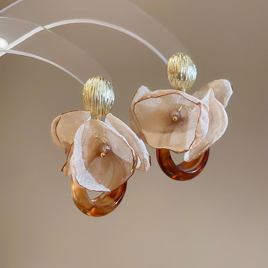 Silver Needle Geometric Irregular Resin Y2K Earrings - Retro Stud Ear Accessories for Women