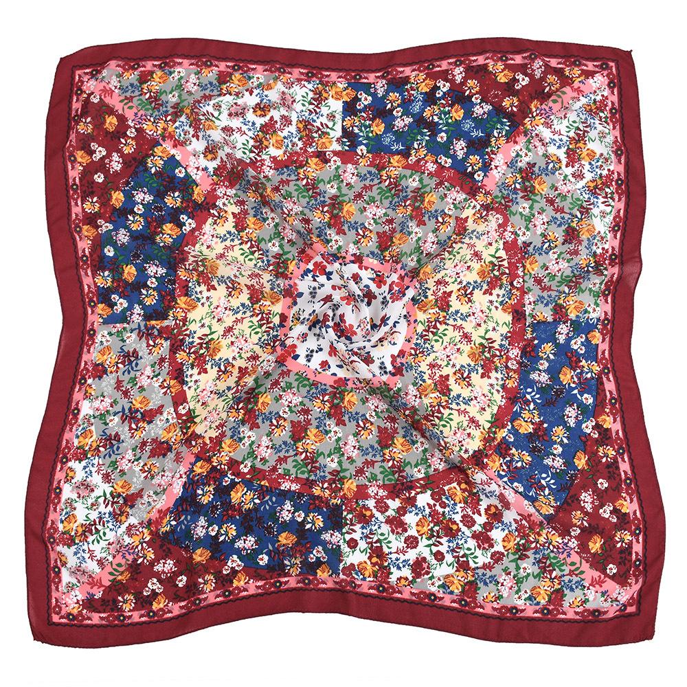 Ethnic Style Women Square Scarf Russian National Shawl Hijab Head Scarves Ladies Retro Floral Print Bandana Foulard Handkerchief