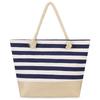 Casual Striped Canvas Bag For Women Large Capacity Shoulder Bag Shopping Totes Student Bookbag for School Travel Beach