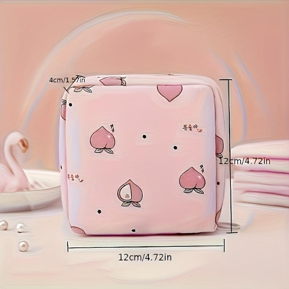 Stylish Black Polyester Tampon Organiser - Portable Large Capacity Cosmetic and Small Item Organiser with Art Print Design