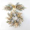 Nuovo Ramo di Corona di Natale Artificiale Rattan Ghirlanda Dorata da Appendere alla Porta d'Ingresso Muro Interno Esterno Ornamento di Natale Decorazione