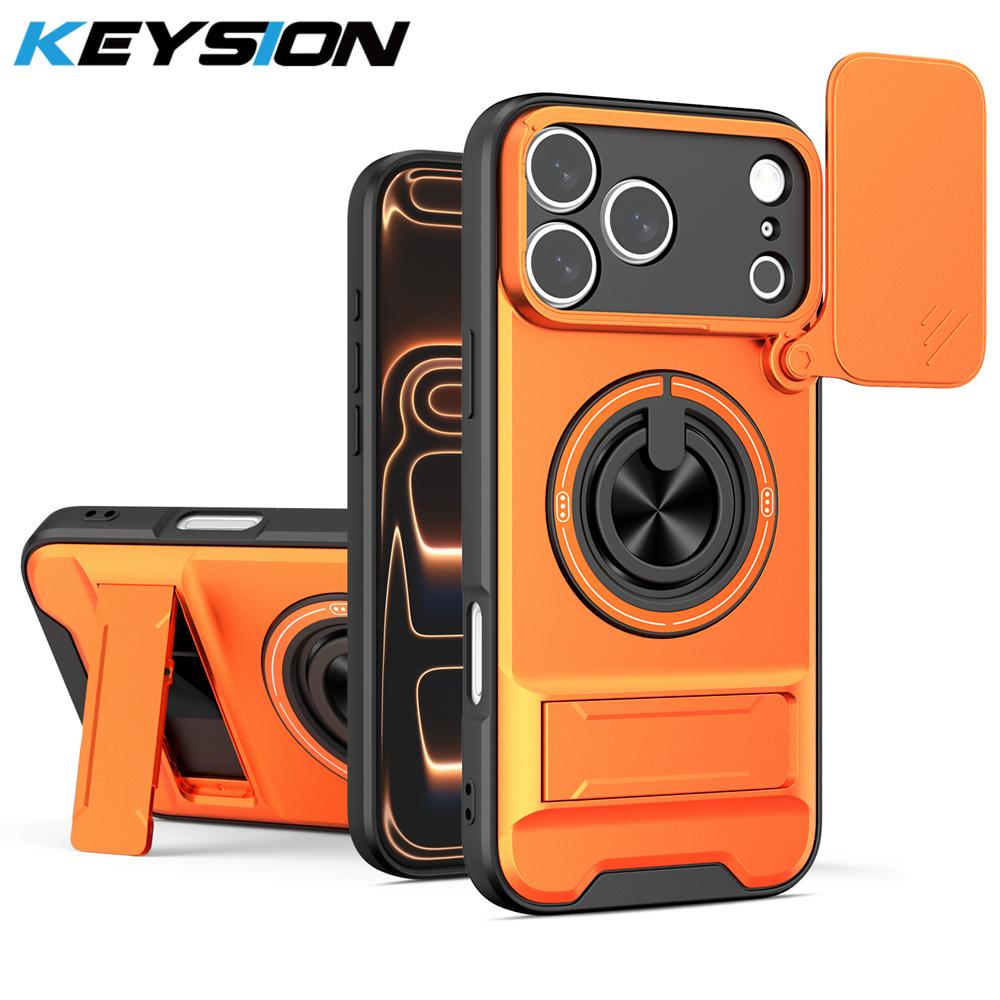 KEYSION Magnetic Phone Case for iPhone 17 Pro Max Slide Camera Protection Upright Kickstand Shockproof Cover for iPhone 17 Air