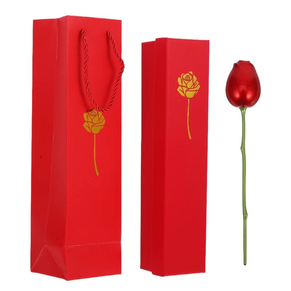 Romantic Simulation Rose Ring Box Red Gift Display Box  For Girlfriend Gift