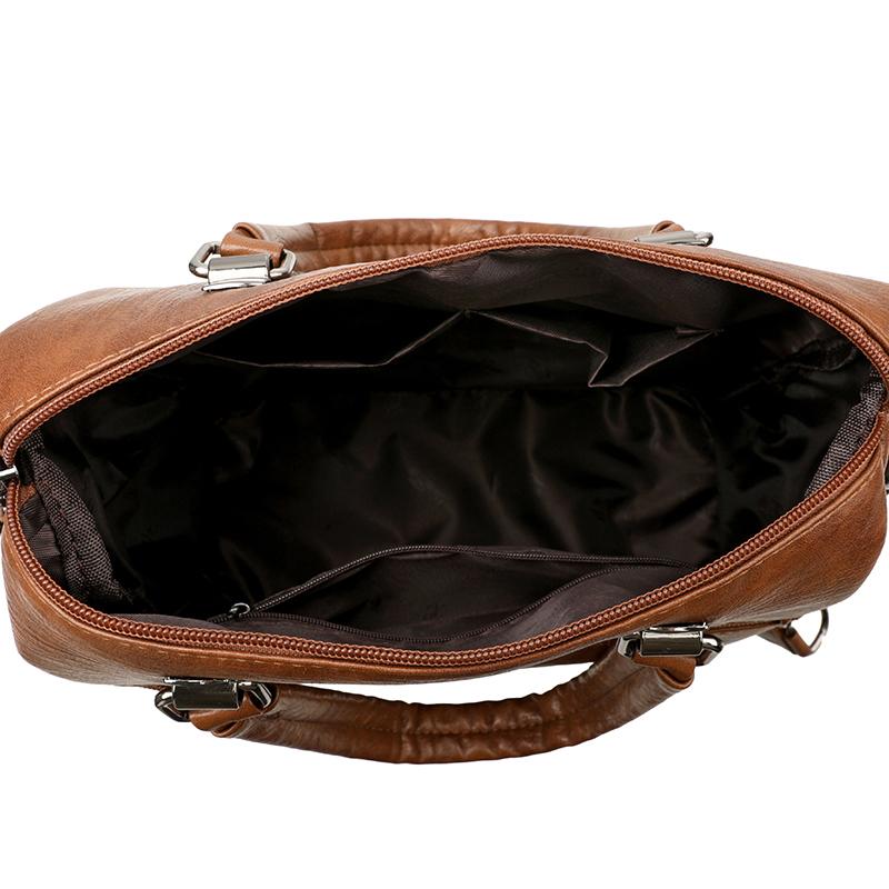 Multifunctional Backpack Women's Bag PU Shoulder Bag Solid Color Handbag