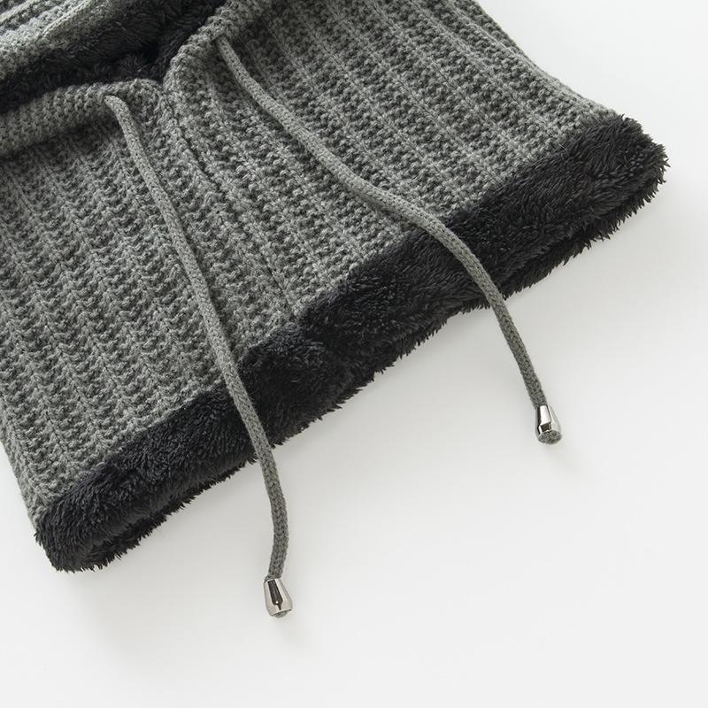 Women's Pullover Stripe One Piece Plush Thickened Riding Ear Protector Knitted Warm Hat