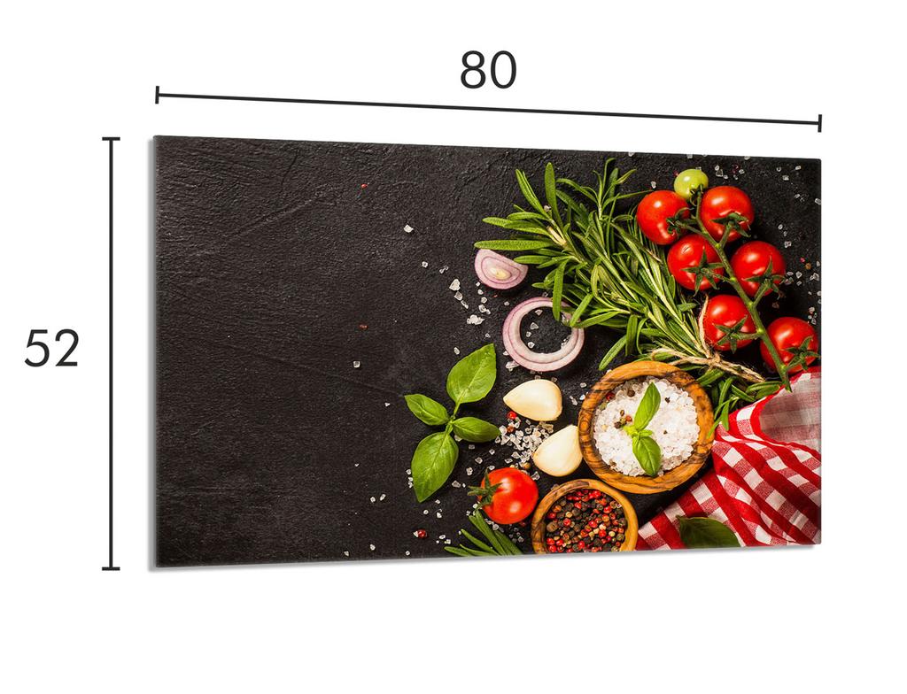 Szklana płyta ochronna na kuchenkę 80x52 Jedzenie
