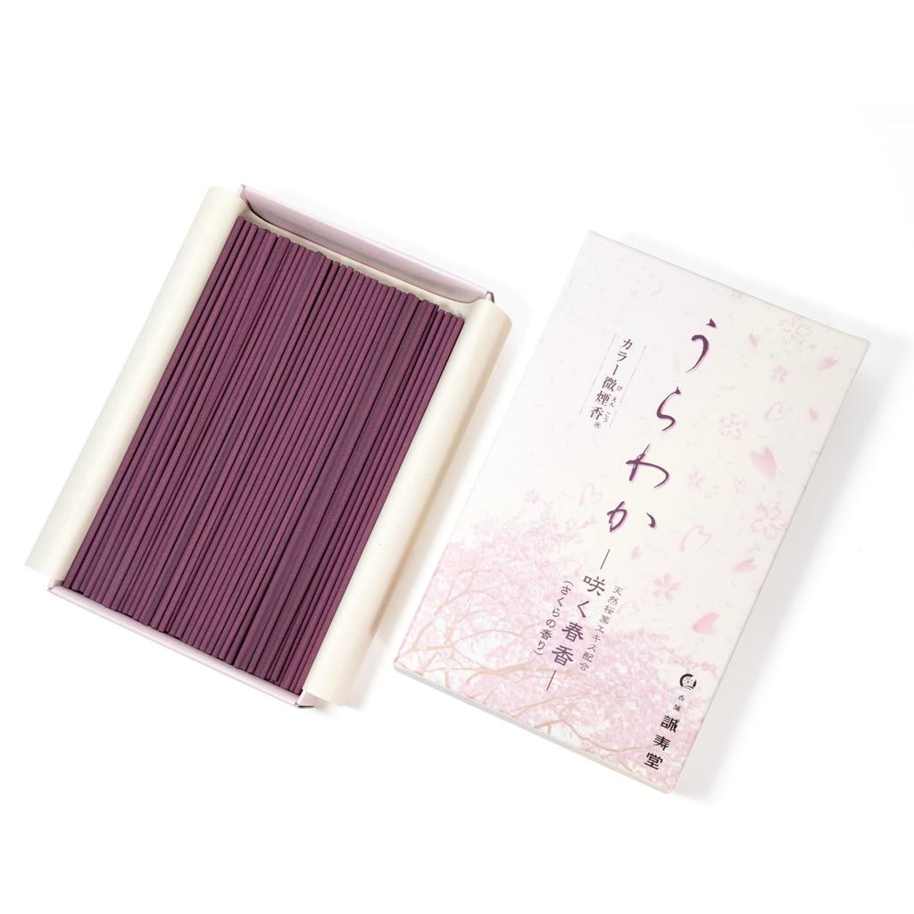 Akazawa Choyo Original Incense Urawaka Buddhist Altar Low Indoor Use Blossom Sticks, Series, Premium, Authentic, Incense, Smoke, (Cherry Scent)