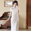 White national style new Chinese style daily Suzhou long cheongsam improved young 1011 new women's high sense summer