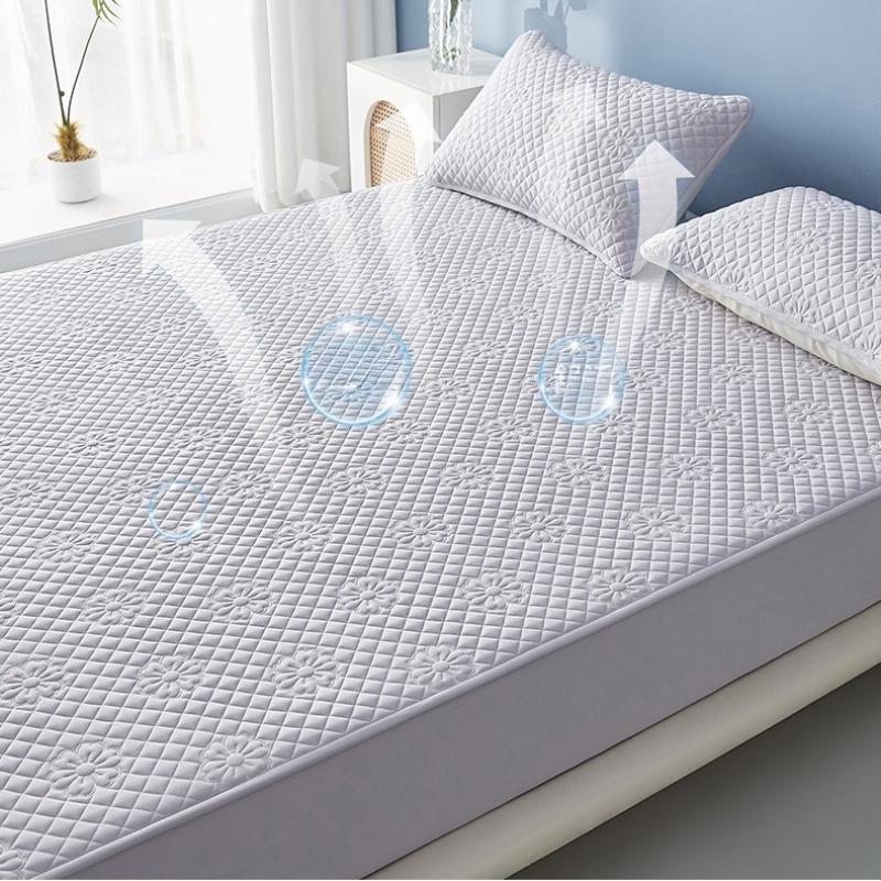 Bedclothes 3-piece Set Water Washed Cotton Waterproof Bedsheet Soft and Breathable Fitted Sheet  Mattress Protector Cover Not Fading Not Deforming