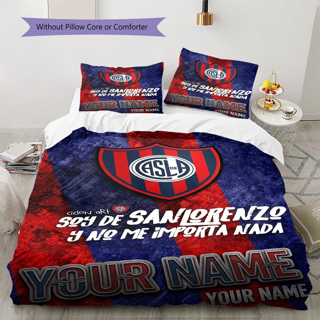 Name Custom San Lorenzo Pattern Bedding Set Quilt Cover Pillowcase Home Decor Gift (1 * duvet cover + 2 * pillowcase, without core)