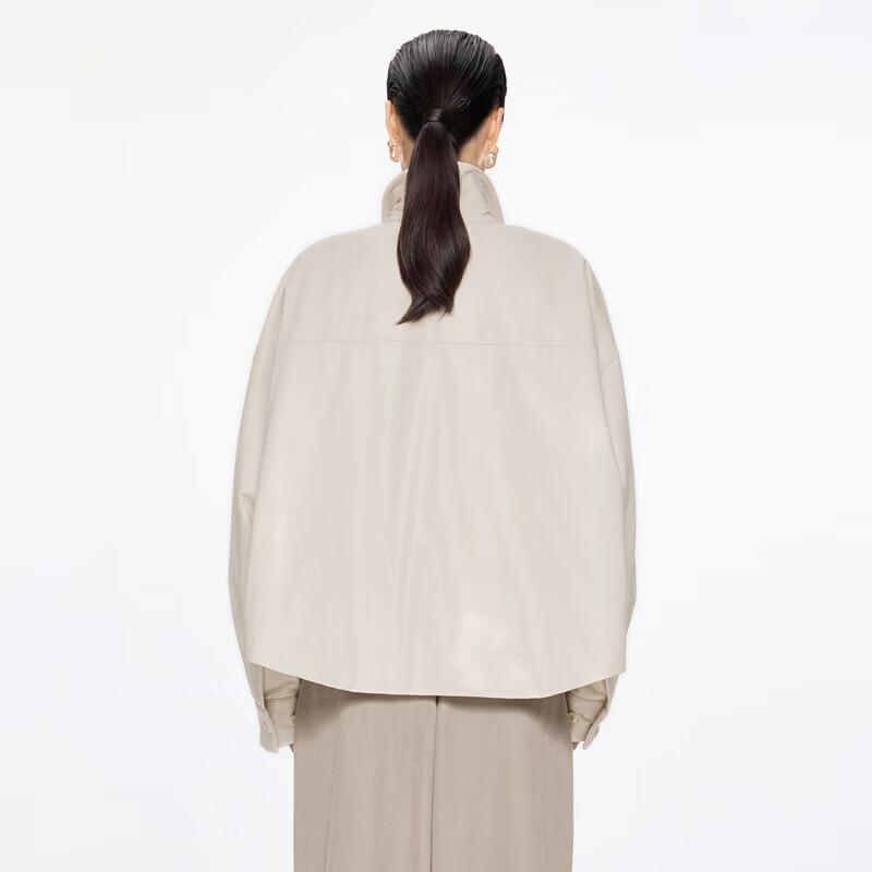 JNBY Women's 2024 Winter PU Shirt Collar Down Jacket