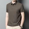 Summer New Young and Middle-Aged Men's Clothing Solid Color Polo Collar Simple Casual Seamless Comfort Short-Sleeved Polo Shirt