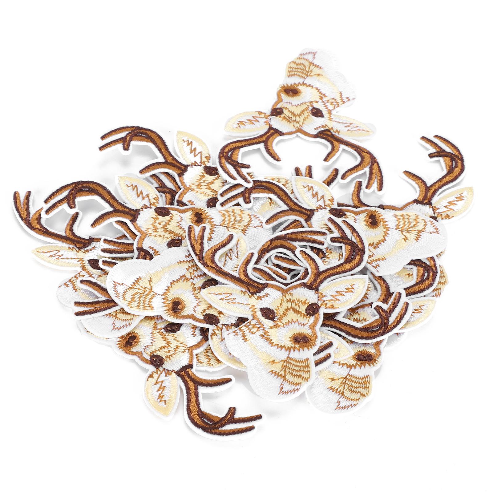 

12 шт. нашивок в виде головы оленя, вышитых утюгом, для самостоятельного украшения одежды, багажа