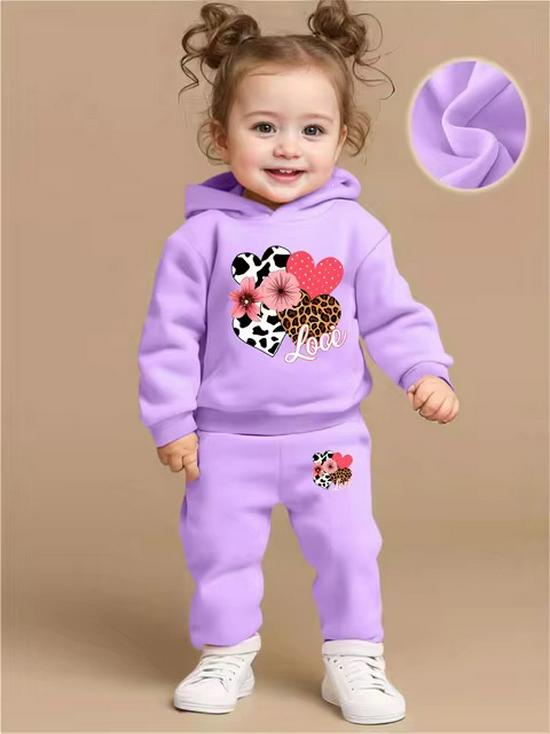 Baby Girl Floral Hoodie & Pants Set - Spring/Autumn Sportswear