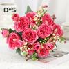 Artificial Peonies Bouquet 5 Heads Fake Flower Bouquet Realistic Faux Silk Flowers for Indoor Outdoor Home Party Decor Wedding