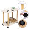 End Table Rectangle Side Table Wood Night Stand with 2-Tier Storage Shelf Living Room Small Coffee Table Wood Finish Bedside Table
