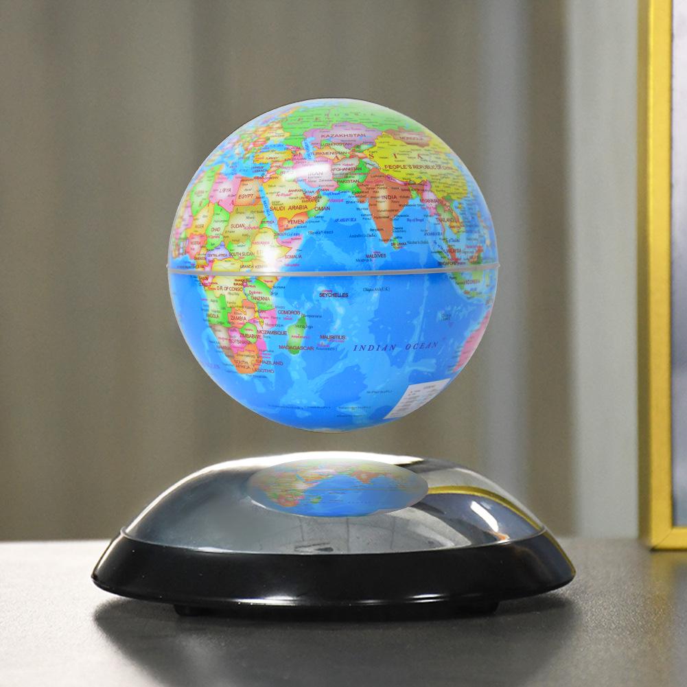 3-Inch Magnetic Levitation Globe - Creative Suspended Gift for Students and Birthdays English - EU Power