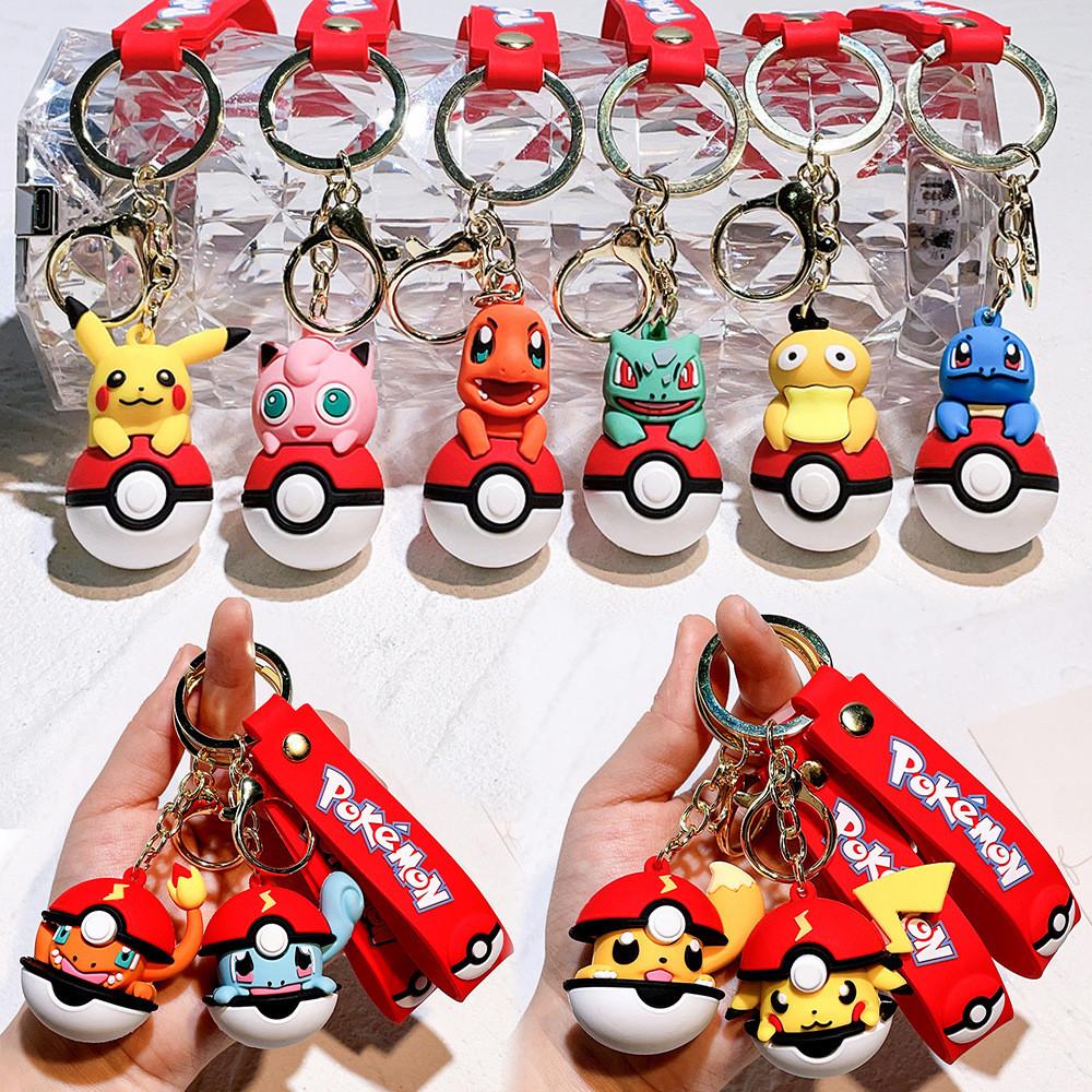 2024 Adorable Pikachu Pokeball Keychain Silicone Charm For Boys And Girls Gift