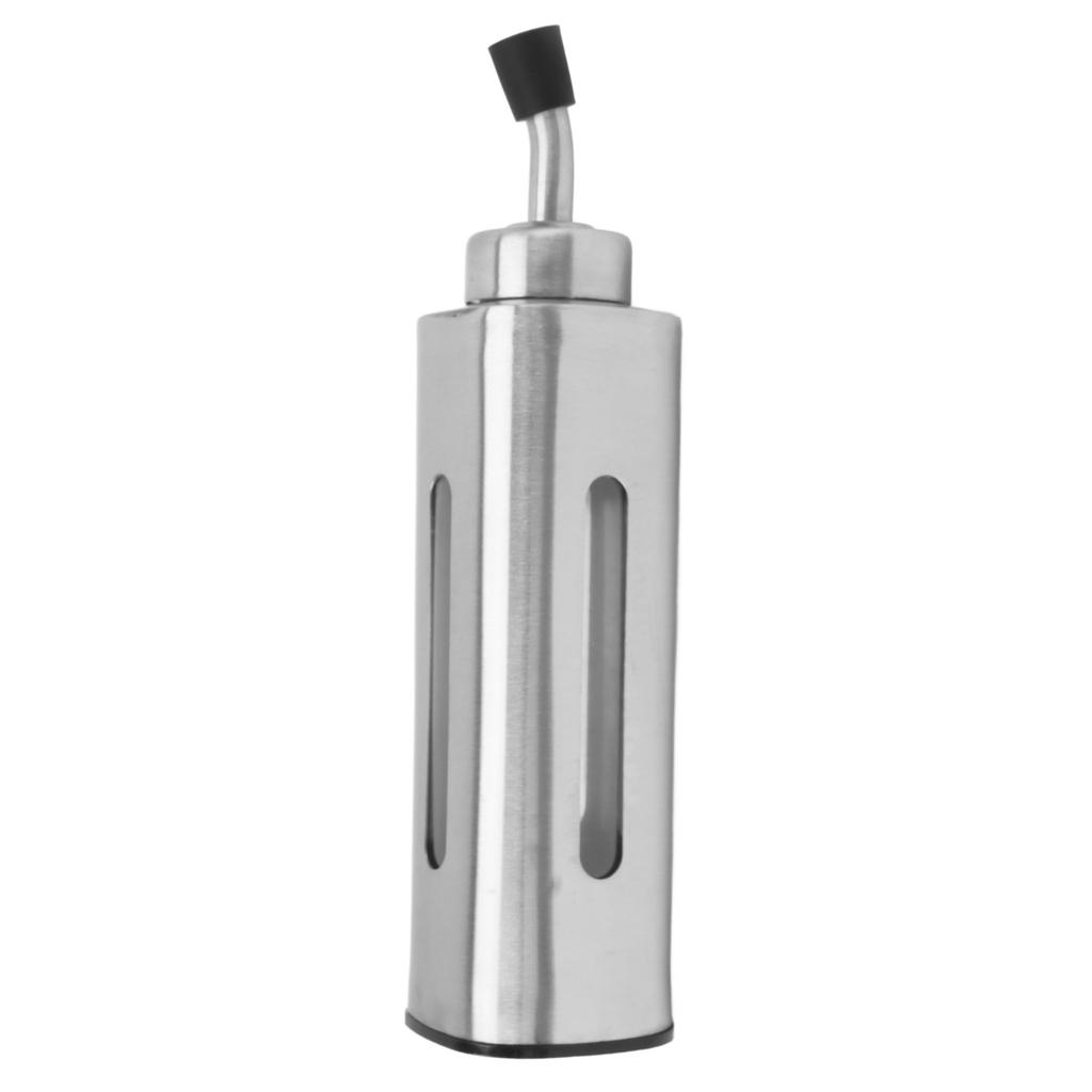 220ml Ölspenderflasche Edelstahl Ölflasche Saucenbehälter für Olivenöl Essig Sojasauce Rechteckig