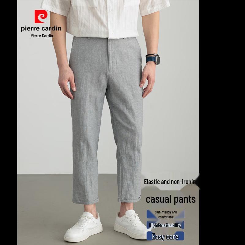 

Мужские свободные укороченные прямые повседневные брюки из хлопка и льна Pierre Cardin 2XL