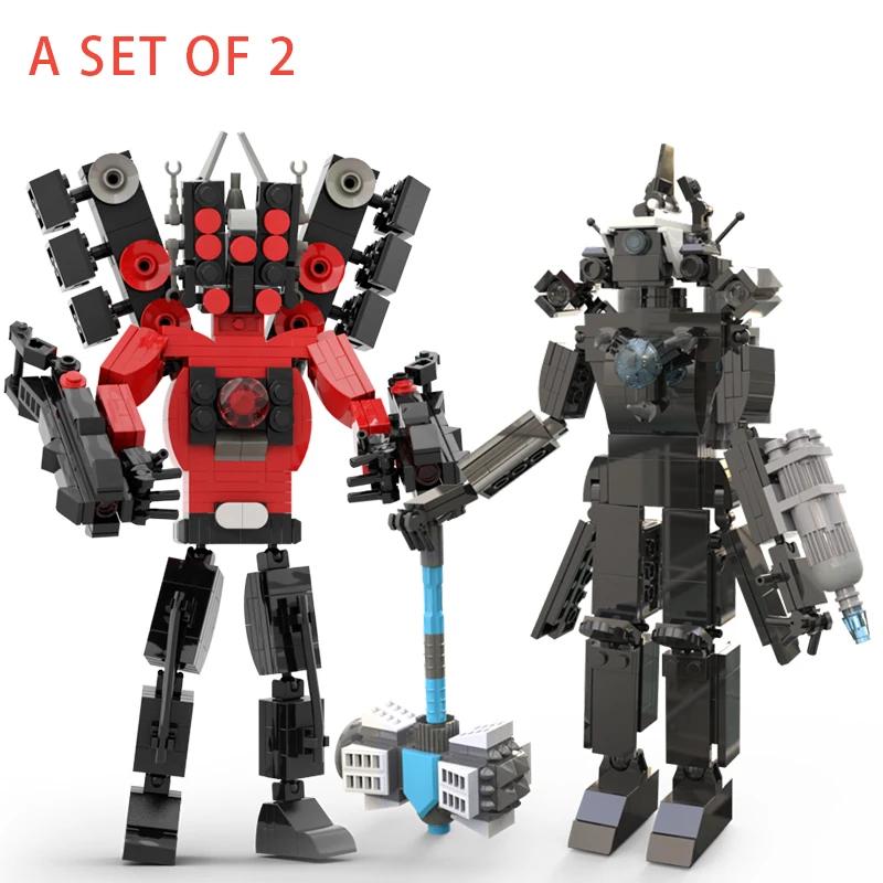 MOC Skibidi Toilette Bausteine Set Titan Speakerman Cameraman Tvman Steine DIY Modell Spielzeug für Kinder Neujahrs Geburtstagsgeschenke