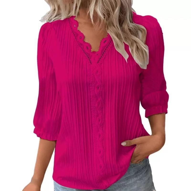 BITCED Women's Fashion Casual V-Neck 1/2 Sleeves Blouses & Shirts
