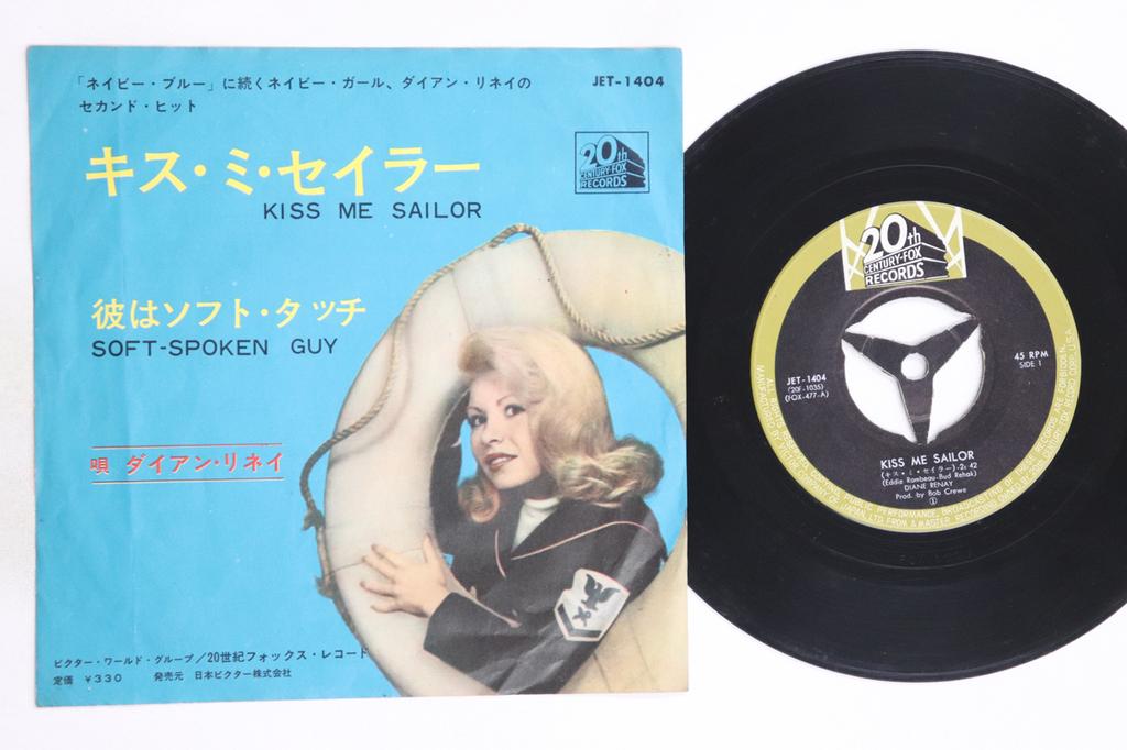 7inch Record DIANE RENAY - Kiss Me Sailor / Soft-Spoken Guy JET1404 20TH CENTURY FO 1964 Japan Rock Used