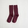 1 Pair Retro Women Cotton Loose Socks Autumn Winter Knitting Solid Color Long Student Girls