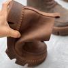 Casual Sneakers Women Genuine Leather Round Toe Lace-up High Top Ladies Retro Fashion Flat Shoes Handmade Women's Ankle Boots