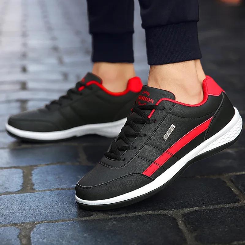 Fashion Leather Men Shoes Sneakers Trend Casual Shoe Italian Breathable Leisure Male Sneakers Non-slip Footwear Men Vulcanized Shoes