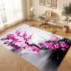 Floral Garden Theme Soft Crystal Velvet Rug Custom Name & Text Print Non Slip Floor Rug for Bedroom Living Room