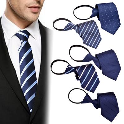 [BetterJonny] [Set of 5] One-touch Ties, Approximately 48cm Long, Adjustable Men's Ties with Zippers, 3-second Fastening, No Tying Required, Easy
