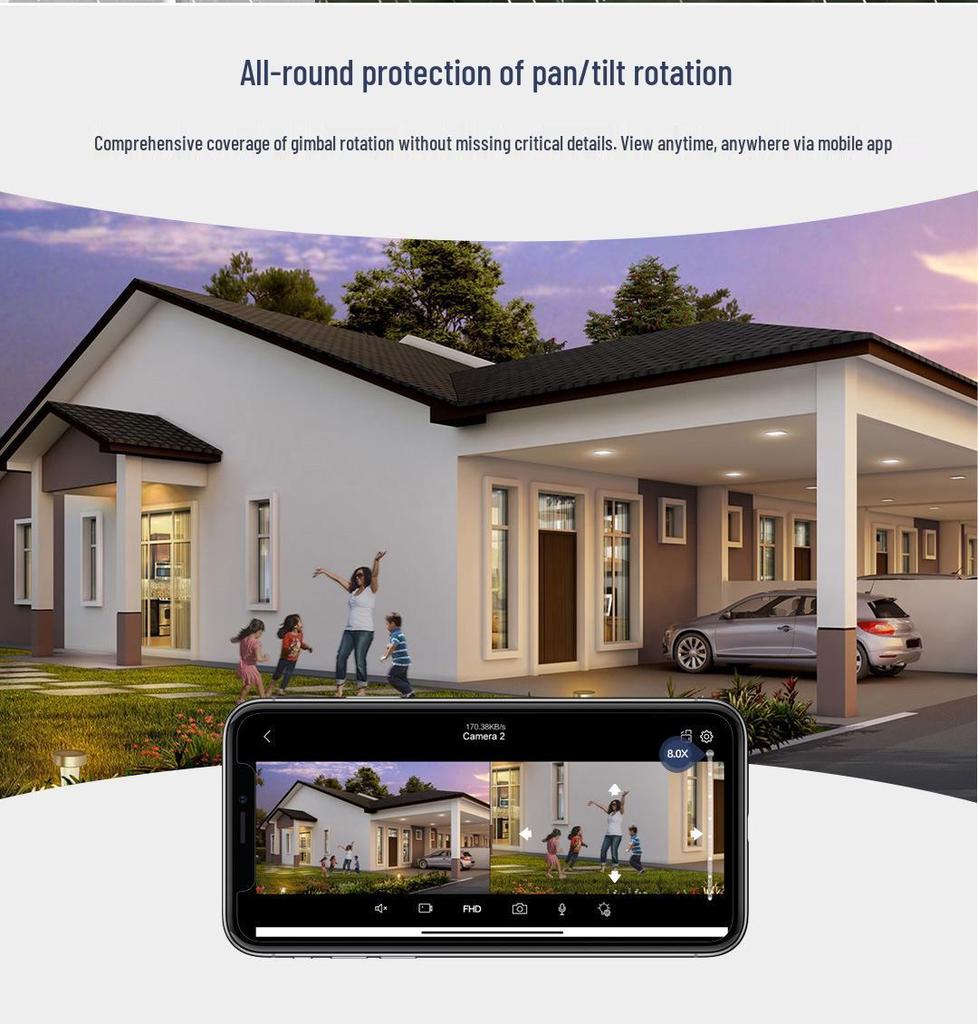 ICSEE 3-Lens 8x Zoom Wireless Outdoor 3K HD Surveillance Camera