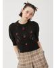 Furfur Cherry Motif Knit Top RWNT251107 Black Women's