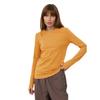 Casual Fashion Long Sleeve Women's 100% Cotton T-Shirt, Spring Versatile Basic Crew Neck Pullover Tee for American & European Commute Style