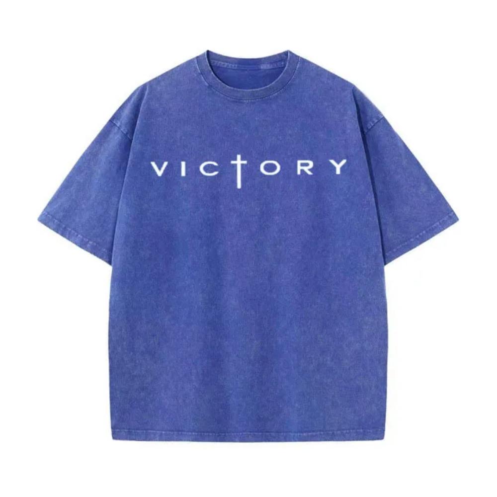 Herren Sommer Victory Print Kurzarm T-Shirt Lässig Sport Outdoor Grafik T-Shirt Hommes T-Shirt